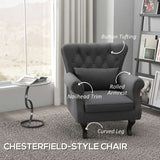 HOMCOM Chesterfield-Style Accent Chair - Grey