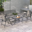 Outsunny Four-Piece Metal Garden Sofa Set - Mixed Grey