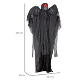 HOMCOM 6.3" Grim Reaper Halloween Animatronic, with Glowing Eyes