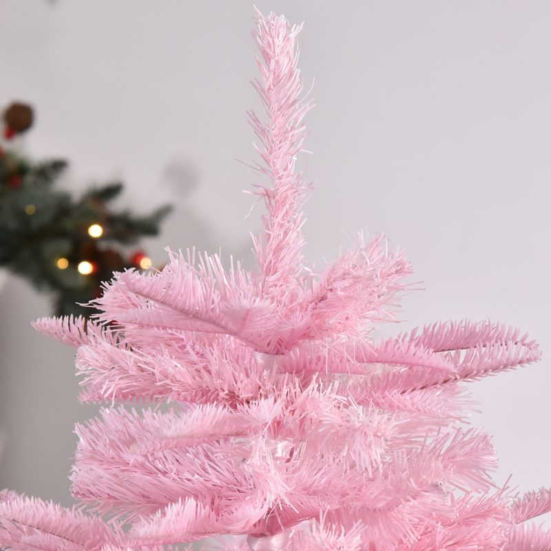 HOMCOM 4FT Artificial Christmas Tree Holiday Xmas Holiday Tree Decoration with Automatic Open for Home Party, Pink