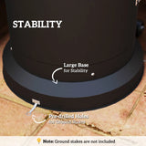 Outsunny 11 KW Freestanding Gas Patio Heater, Adjustable Outdoor Garden Propane Heater with Tip-Over Switch, Wheels, Pulse Ignition, Tank Room with Openable Door, Black