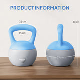 SPORTNOW 12KG Soft Kettlebell, Kettlebell with Non-Slip Handle for Home Gym, Weight Lifting, Strength Training, Light Blue/Grey
