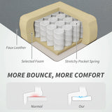 HOMCOM Faux Leather Reclining Office Chair, with Footrest - Grey