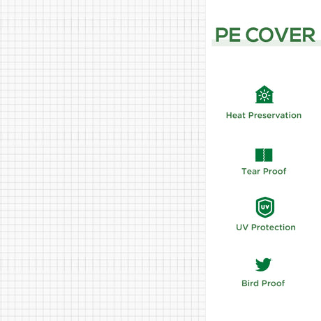 Outsunny Mini Small Greenhouse with Steel Frame & PE Cover & Zipped Window Poly tunnel Steeple for Plants Vegetables, 180 x 90 x 90 cm, White