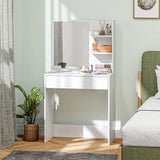 HOMCOM Dressing Table with Mirror and Storage - White