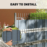Outsunny 2Pcs Privacy Garden Screen Fence, UV Resistant Waterproof Windbreak Fencing, 35mx19cm, Grey