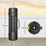 Outsunny Electric Umbrella Parasol Mounted Patio Heater for 25-70 mm Poles, 2000 W Outdoor Garden Heater with 2 Heat Setting, 6  Coverage, Tip-Over Protection, Black