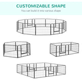 PawHut 12 Panels Heavy Duty Puppy Playpen, for Small Dogs, Indoor and Outdoor Use - Silver