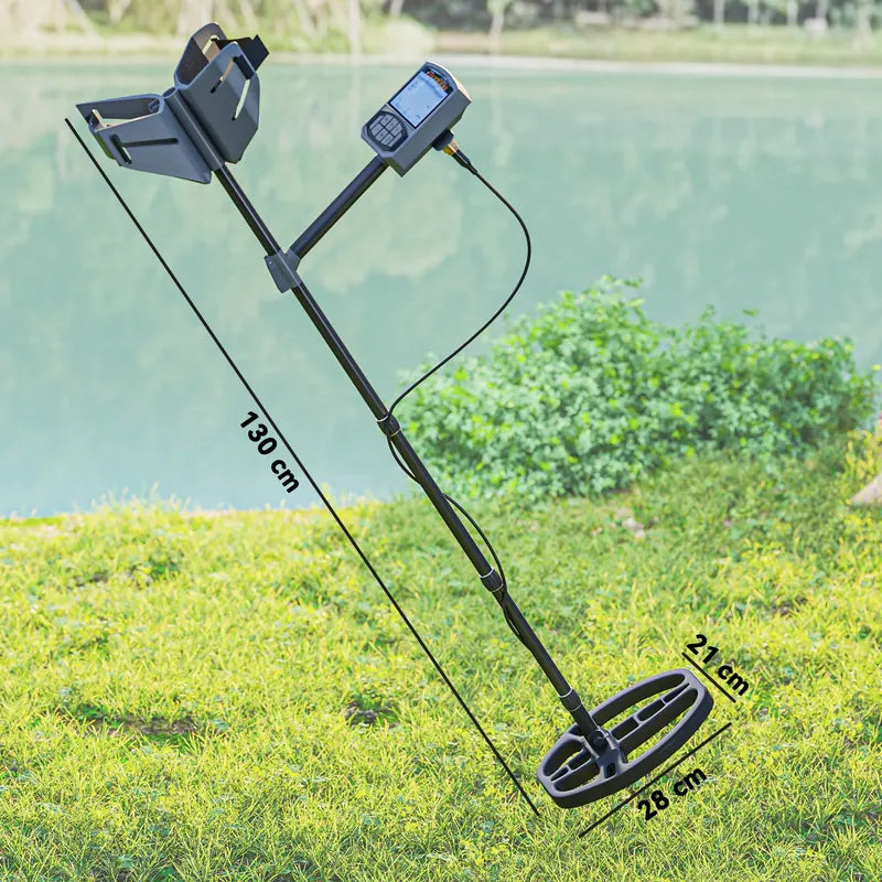 Outsunny Metal Detector for Adults and Beginners, Gold Detector with Higher Accuracy IP68 Waterproof Coil, 5 Professional Modes with Pinpoint & Memory Mode, Bigger Backlit LCD Display with DSP Chip