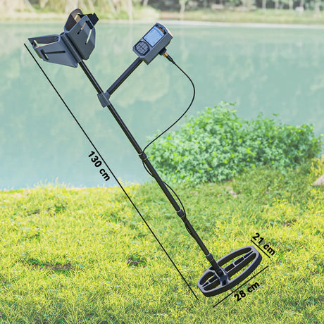 Outsunny Metal Detector for Adults and Beginners, Gold Detector with Higher Accuracy IP68 Waterproof Coil, 5 Professional Modes with Pinpoint & Memory Mode, Bigger Backlit LCD Display with DSP Chip