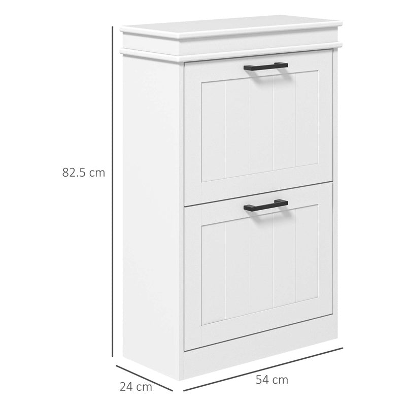 HOMCOM Two-Drawer Minimalistic Shoe Storage Cabinet, for 10 Shoes