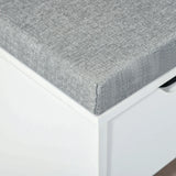 HOMCOM Shoe Storage Bench with Cushion - White