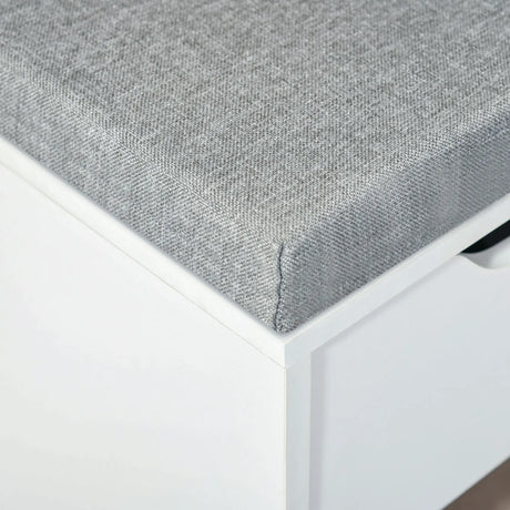 HOMCOM Shoe Storage Bench with Cushion - White