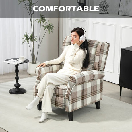 HOMCOM 160° Reclining Armchair, with Footrest - Brown