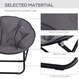 Outsunny Garden Folding Portable Padded Saucer Moon Chair Padded Round Outdoor Camping Travel Fishing Seat  Grey