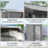 Outsunny 5ft x 4.3ft Outdoor Garden Storage Shed - Grey Wood Effect