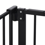 PawHut Dog Gate Stair Gate Pressure Fit Pets Barrier Auto Close for Doorway Hallway, 74-148cm Wide Adjustable, Black