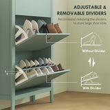 HOMCOM Modern Three-Drawer Shoe Cabinet - Green