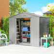 Outsunny 7 x 4ft Lockable Metal Garden Tool Storage Shed Storage - Light Grey