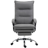 Vinsetto Massage Office Chair with Footrest, Desk Chair with 6 Point Massage and Heat, 155 Reclining Back for Home, Thick Padding, Grey