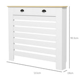 HOMCOM 95.5H x 111Wcm Radiator Cover, with Drawer - White