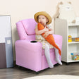 HOMCOM Kids Recliner Chair, PU Leather with Adjustable Backrest, Footrest, Padded Headrest, Pink