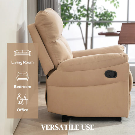 HOMCOM 140 Manual Reclining Armchair, with Footrest - Light Brown