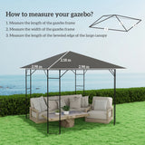 Outsunny 3 x 3(m) Gazebo Canopy Replacement Cover, Garden Gazebo Roof Replacement with Drain Holes, Water Resistant PVC Coating, 370g/, UPF30+, TOP COVER ONLY, Grey