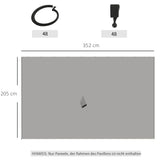 Outsunny 4 Pack Replacement Gazebo Curtains Privacy Panel for Most 3 x 4m Gazebo Canopy Pavillion Outdoor Shelter Sidewalls Accessories Light Grey