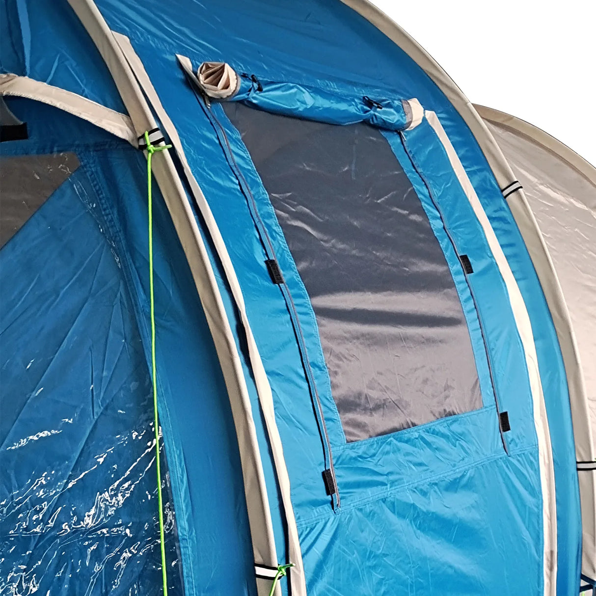 Outsunny 3-4 Man Tunnel Tent, Two Room Camping Tent with Windows, Portable Carry Bag, for Fishing, Hiking, Sports, Festival - Blue