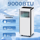 HOMCOM Portable Air Conditioner 9000 BTU, 4-in-1 Air Conditioning Unit with Cooling, Dehumidifier, Fan, Sleep Mode, White