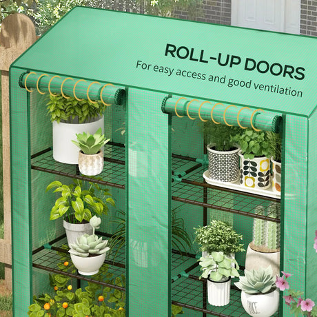 Outsunny 46 x 143cm Three-Shelf Mini Greenhouse - Green
