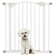 PawHut Metal 74-80cm Adjustable Pet Gate Safety Barrier w/ Auto-Close Door White