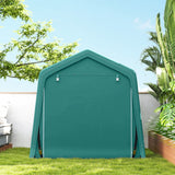 Outsunny 8 x 6.5 ft Outdoor Garden Storage Shed, Waterproof Bike Tent with Double Roll-up Zipper Door for Garden Tools, Green