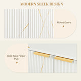 HOMCOM Elegant Storage Sideboard - White/Gold-Tone