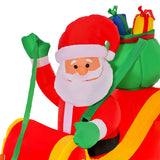 HOMCOM 8ft Christmas Inflatable Santa Claus on Sleigh, LED Lighted for Home Indoor Outdoor Garden Lawn Decoration Party Prop