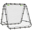 HOMCOM Double Sided Football Rebounder Net, Football Rebound Goal with Five Adjustable Angles, Black