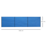 Outsunny 4 Pole Camping Windbreaks, Beach Wind Shield Shelter with Carry Bag and Steel Poles, 540cm x 150cm, Blue