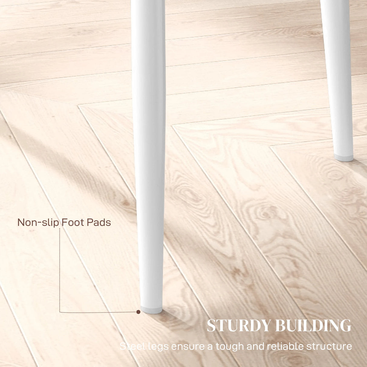 HOMCOM Set of 6 Faux Leather Dining Chairs - White