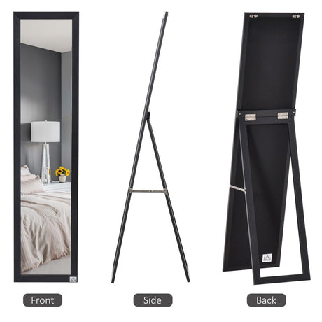 HOMCOM Full Length Mirror for Bedroom, Free Standing Dressing Mirror, Wall Mirror for Living Room, 37 x 154 cm, Black