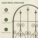 Outsunny Set of 2 Metal Garden Trellis, Decorative Trellis Panels for Climbing Outdoor Plants, Vegetables, Vines, Flowers, 150 x 50 cm, Scrollwork Design