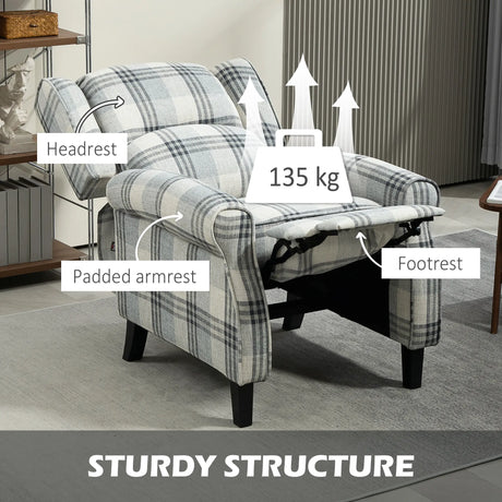 HOMCOM 160 Reclining Armchair, with Footrest - Grey