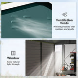 Outsunny 9x 6FT Metal Outdoor Garden Shed, Galvanised Tool Storage Shed w/ Sloped Roof, Lockable Door for Patio Lawn, Green