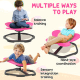 AIYAPLAY Butterfly-Shaped-kids Swivel Chair, Sensory Spinning Chair for Balance, Coordination Training, Pink