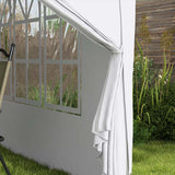 Outsunny 3 x 3m Pop Up Gazebo, Wedding Party Canopy Tent Marquee with Carry Bag and Windows, White