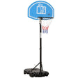 HOMCOM Adjustable Basketball Hoop and Stand, with Wheels and Weight Base, Blue