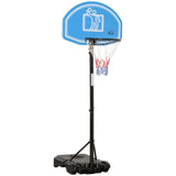 HOMCOM Adjustable Basketball Hoop and Stand, with Wheels and Weight Base, Blue