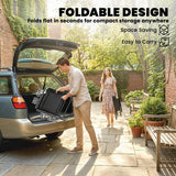 Outsunny Folding Garden Chairs Set of 2, Foldable Garden Dining Chairs with High Back, Armrests, Texteline Seat, Black