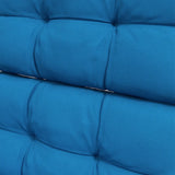 Outsunny 2-Piece Seat Cushion Replacement with Backrest, Garden Patio Chair Cushions Set with Ties, Blue