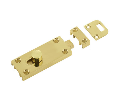 Jedo Bathroom Slide Bolts 63x25mm Polished Brass